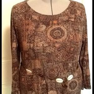 Tribal print tunic with belt