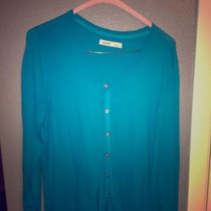 Turquoise cardigan sweater