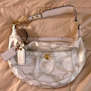 Authentic Coach Signature Sateen Small Hobo Bag
