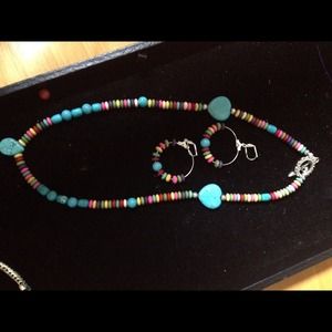 Magniside colorful necklace and earrings