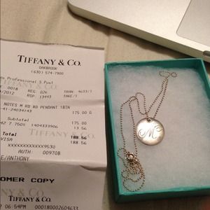 Tiffany's M pendant sterling silver