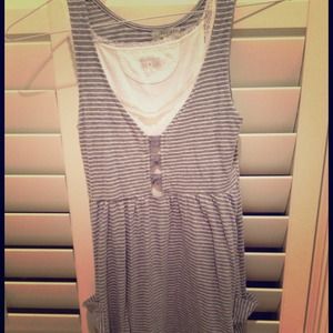 Casual forever 21 gray stripe dress