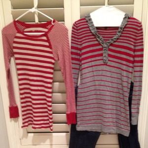 Maternity red sweater top and cotton top