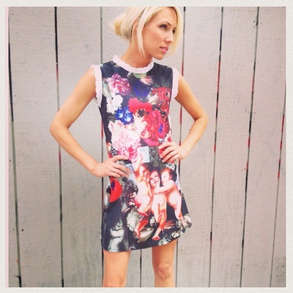 SALE rose printed mini dress