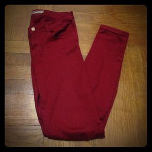Zara 5 Pocket Red Skinny Jeans