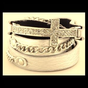 Leather Cross Wrap Bracelet