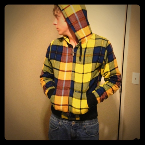 Men Or Boy Fox Plaid Hoodie Sweatshirt