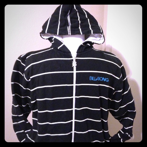 Billabong Men/Boy Black & White Stripe Hoodie