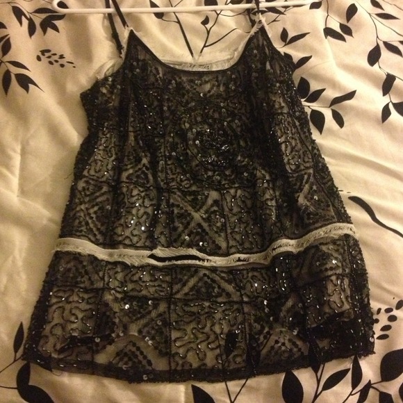 Bebe beaded dressy tank top
