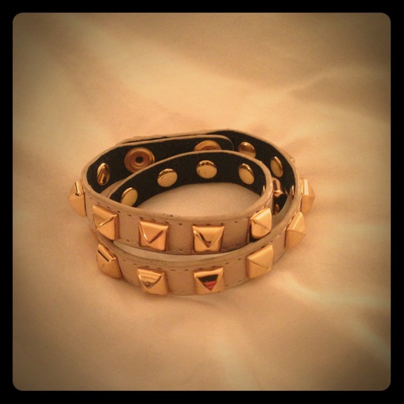 Rebecca Minkoff studded stud gold punk bracelet