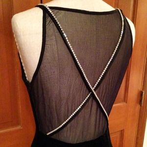 Black velvet evening dress. Just look at the back