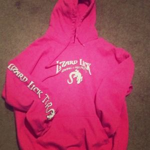 Pink Lizard Lick hoodie.