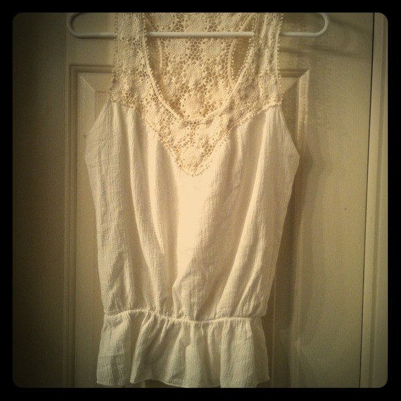White Lacey top