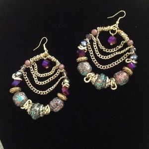 Purple & Gold Earrings