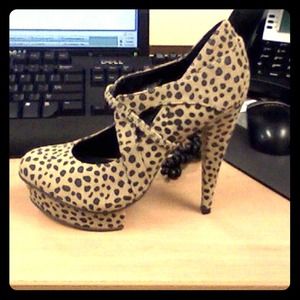 Asos leopard print platform stilettos. Size 5/6