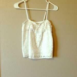 Hollister white lace tank