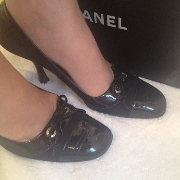 CHANEL Shoes - CHANEL Black Suede and Patten Pump... LOVE!