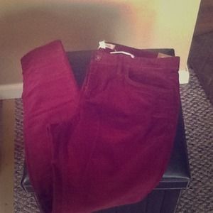 Madewell deep crimson corduroy skinny jean