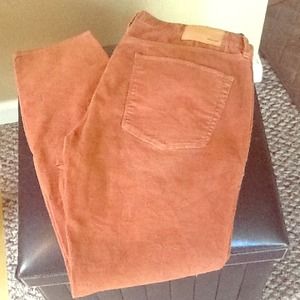 Madewell saddle brown corduroy skinny pant