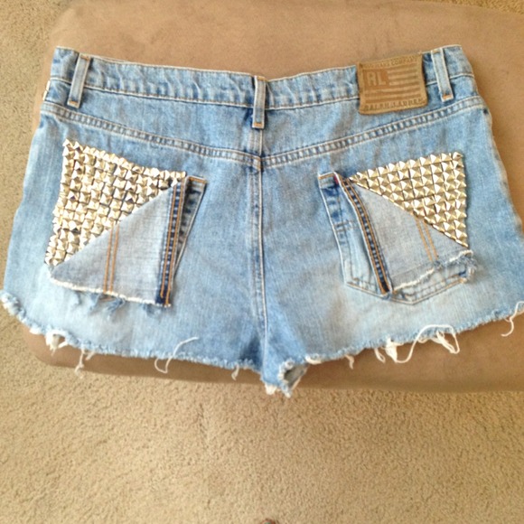 Ralph Lauren studded shorts...handmade DIY!!