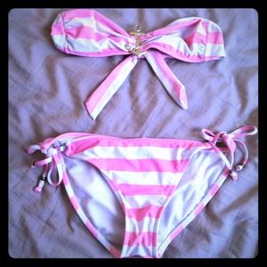 Nautical bikini top is Med bottom is Large