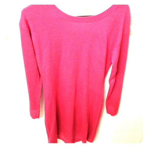Hot pink sweater dress