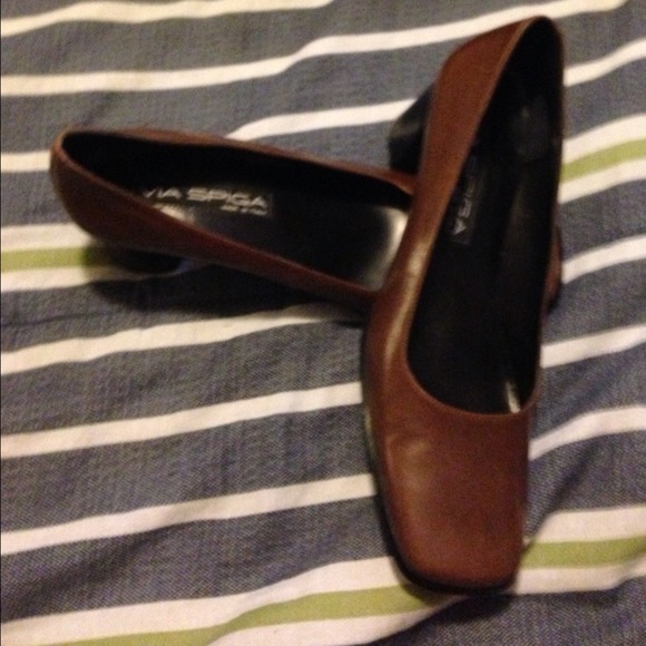 Via Spiga brown square toe shoes  BNWOT