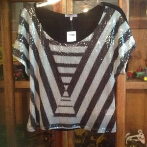 Cute sequin top black and silver