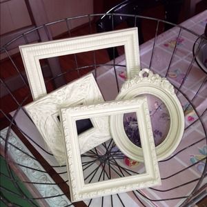 Vintage frames. Painted antique white. No glass.