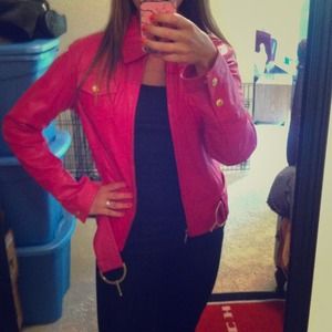KEEPING!!Wilson's Bright Pink 100% leather jacket