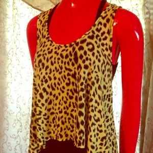 Bundle! Reserved: leopard top + floral print top