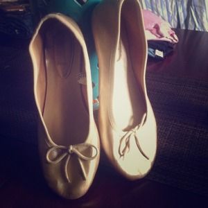 Matte gold ballerina flats