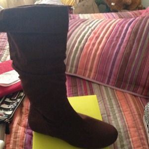 Tall suede boots