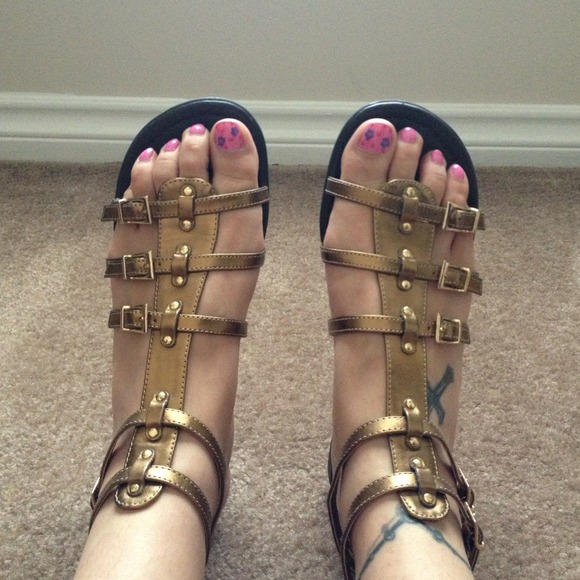 Gold Gladiator Sandals
