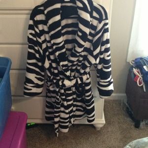Plush zebra robe