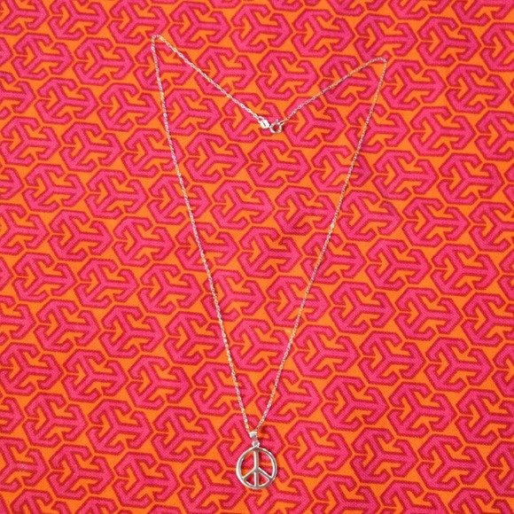 Sterling silver peace sign necklace