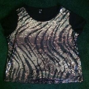 Sparkly Zebra print Tshirt from Forever21
