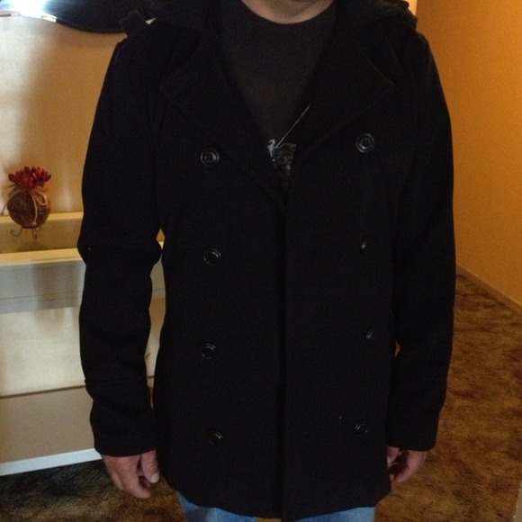 Black mens peacoat!! NWT