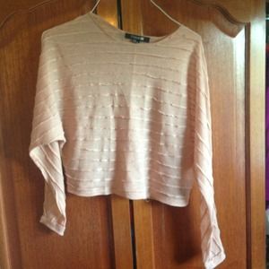 Crop top, sheer, peach shirt