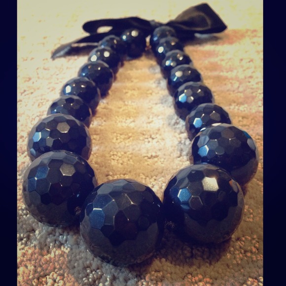 Banana Republic Bold Black Beaded Necklace