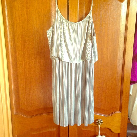 Silver, pleated dress