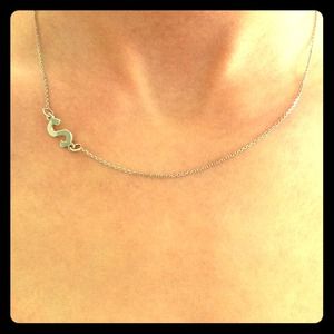 Sterling silver side initial "S" necklace