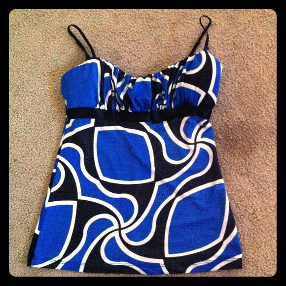 Small candies top blue white and black bow - Picture 1 of 1