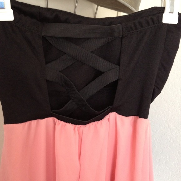 ❌NOT AVAILABLE❌💕NWOT Pink Chiffon Hi-Lo Dress💕 - Picture 4 of 4