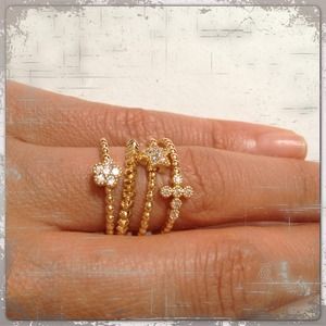 @SOLD@crystal & gold plated rings