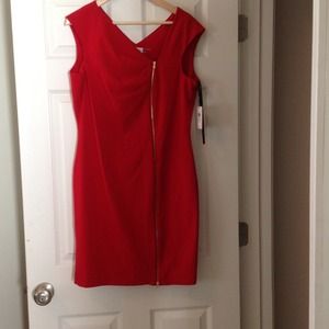Red Calvin Klein dress