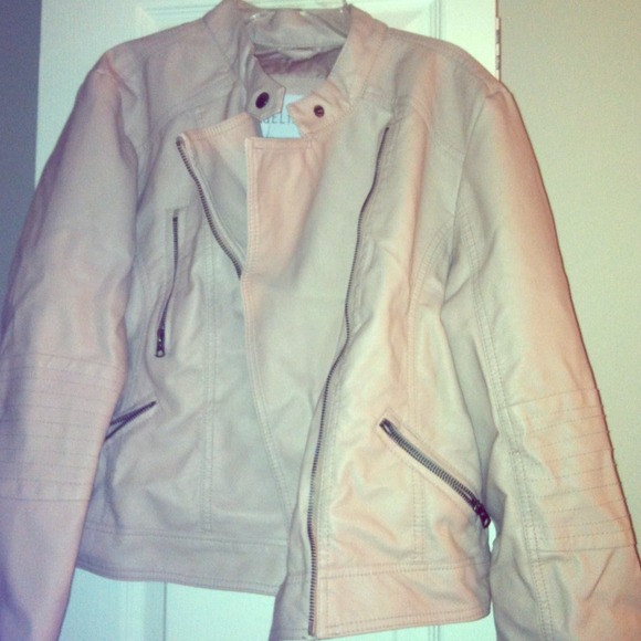 Leather motorcycle style jacket
