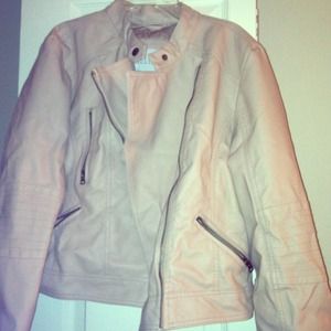 Leather motorcycle style jacket