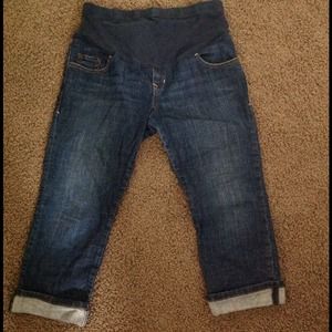 Old navy maternity full panel denim capris