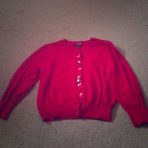 Red Christmas-y cardigan